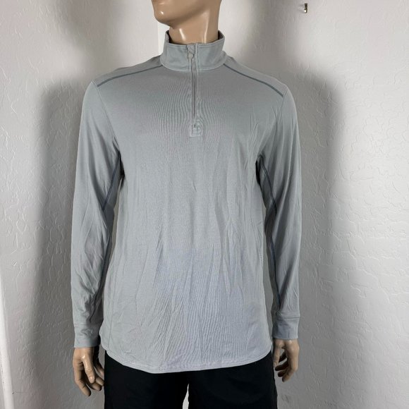 Tommy Bahama Via Del Sands Half-Zip Sweatshirt Size M in Light Grey - Picture 3 of 11